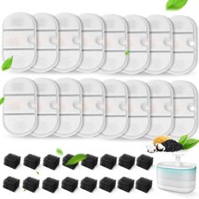 VinDox 32 Packs Replacement Cat Water Fountain Filters Compatible with White