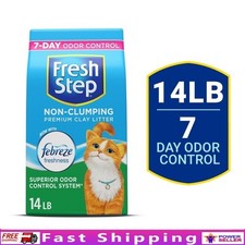 Non Clumping Cat Litter Odor Control Febreze Freshness Natural Clay 14lb New