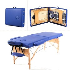 Portable Folding Massage Bed 28" Wide, Blue
