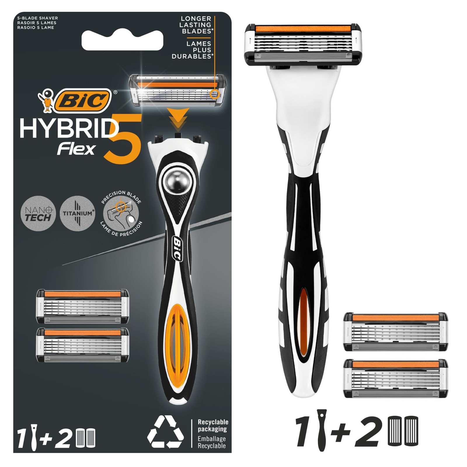 With 2 Refill Heads And Nano Tech Blades