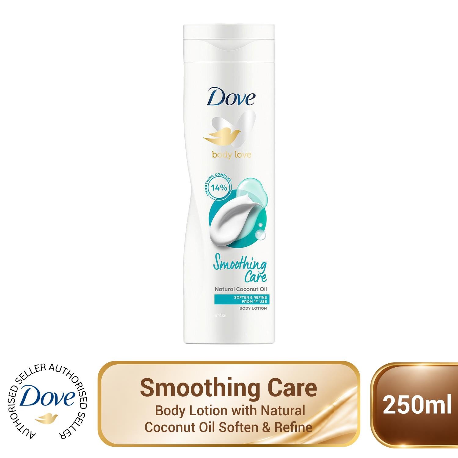 Dove Body Love Smoothing Care Body Lotion With Coconut Oil, 250ml