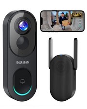 Videocamera campanello 5 MP wireless senza canone mensile, 1:1 testa a piedi con