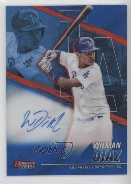 2021 Bowman's Best of 2021 Blue Refractor 62/150 Wilman Diaz #B21-WD Auto 1u6