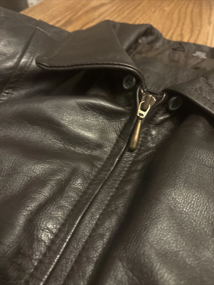 Jaqueta de Couro Masculina J Ferrar Tamanho G Silenciosa Luxo Vintage - Imagem 4 de 4