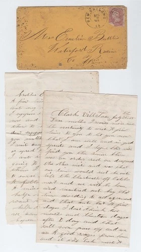 CIVIL WAR LETTER - 28th Wisconsin Vols - Pioneer Corps CONTENT Brownsville Texas
