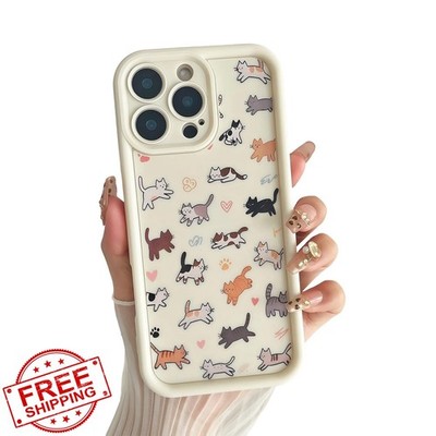 TKJSQ iPhone 16 Pro Max Case Cats Heart Cartoon Soft Shockproof