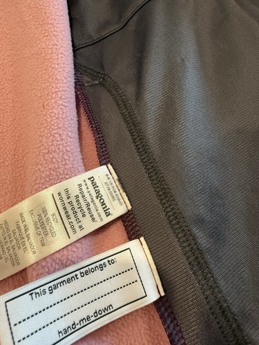 Patagonia Girls' Micro D Snap-T Jacket Pink Burgundy Hoodie | M (10) - Picture 5 of 6