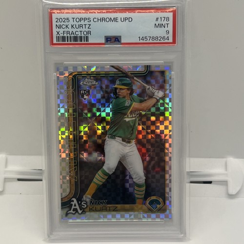 2025 TOPPS CHROME UPDATE X-FRACTOR #178 NICK KURTZ ROOKIE RC PSA 9 - Picture 3 of 4