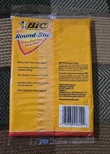 NOS 2004 BIC Round Stic Kugelschreiber ROT Medium Versiegelt 10er Set Hergestellt in den USA - Bild 5 von 6