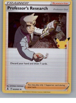 Professor's Research (Professor Oak) 023/025 Holo Celebrations Pokemon Holo NM