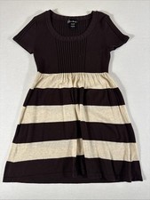 Love Always Brown & White Casual Dress Girl's Small