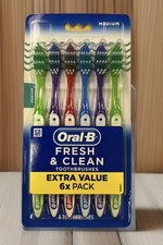 Oral-B Fresh and Clean Toothbrushes Medium Bristles Value 6 PACK