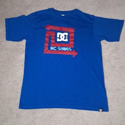 DC Shoes T-shirt Kids Youth Medium Blue Mono Logo Skateboard Y2k