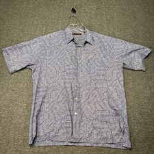 Tori Richard Hawaiian Shirt Sharks 100 Cotton Lawn Men's Medium Made In Hawaii