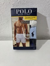 Polo Ralph Lauren Men's Pack Of 3 Classic Fit Cotton Woven Boxers Underwear Sz S