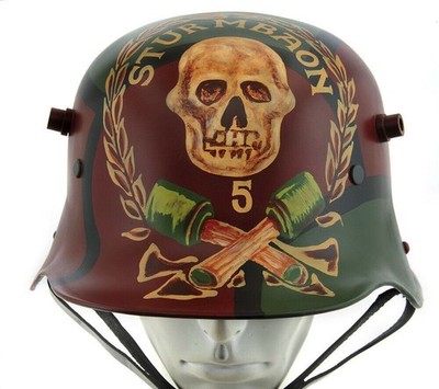 German WW1 M1916 Helmet Cammo Stormtrooper Sturmtruppen #5 Skull
