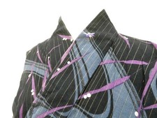 JAPANESE KIMONO YUKATA BLACK 159cm 5 ft 3 in COTTON EE8126