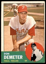 1963 TOPPS DON DEMETER 268 VG-EX BASEBALL PHILADELPHIA PHILLIES