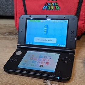 Nintendo 3DS XL Red/Black Console Bundle 8 Games & Carry Case FREE SHIPPING