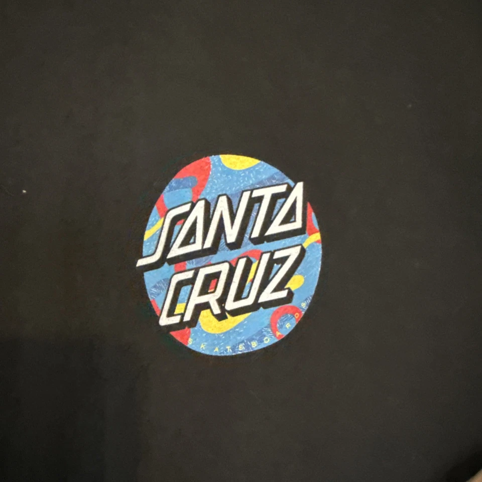 Camiseta Santa Cruz Skateboards Para Hombre XL Negra Retro Logo Gráfico Camiseta Foto 2 de 4