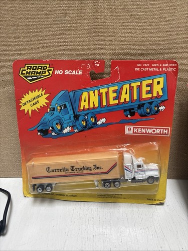Vintage 1988 Road Champs Tan Kenworth Semi Truck Trailer Carretta Trucking 1:87
