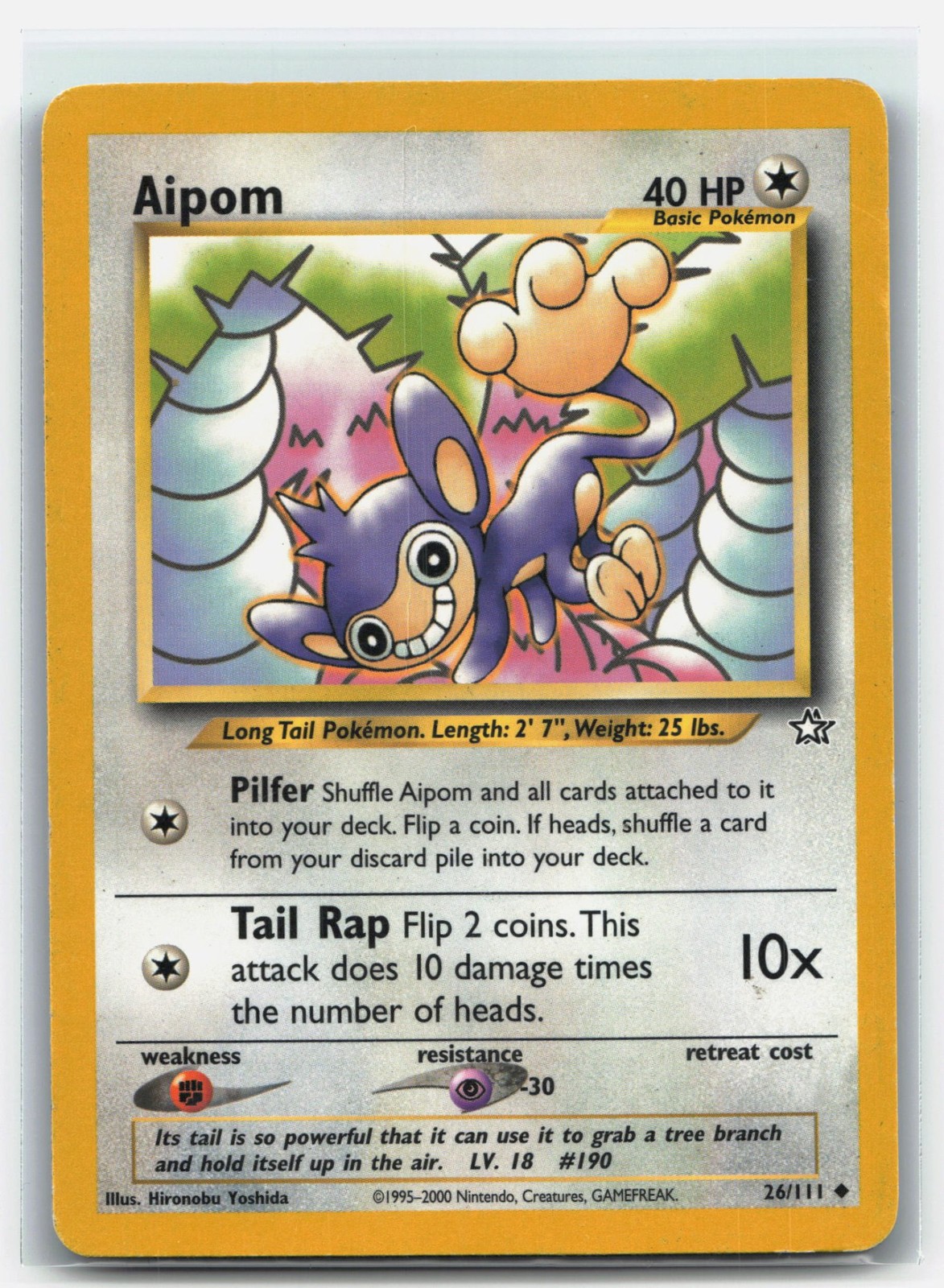 Aipom 026/111 Uncommon Neo Genesis Pokemon Unlimited EN Moderately Played MP
