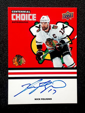 NICK FOLIGNO 2025-26 UD CHICAGO BLACKHAWKS CENTENNIAL CHOICE AUTOGRAPHS    77603