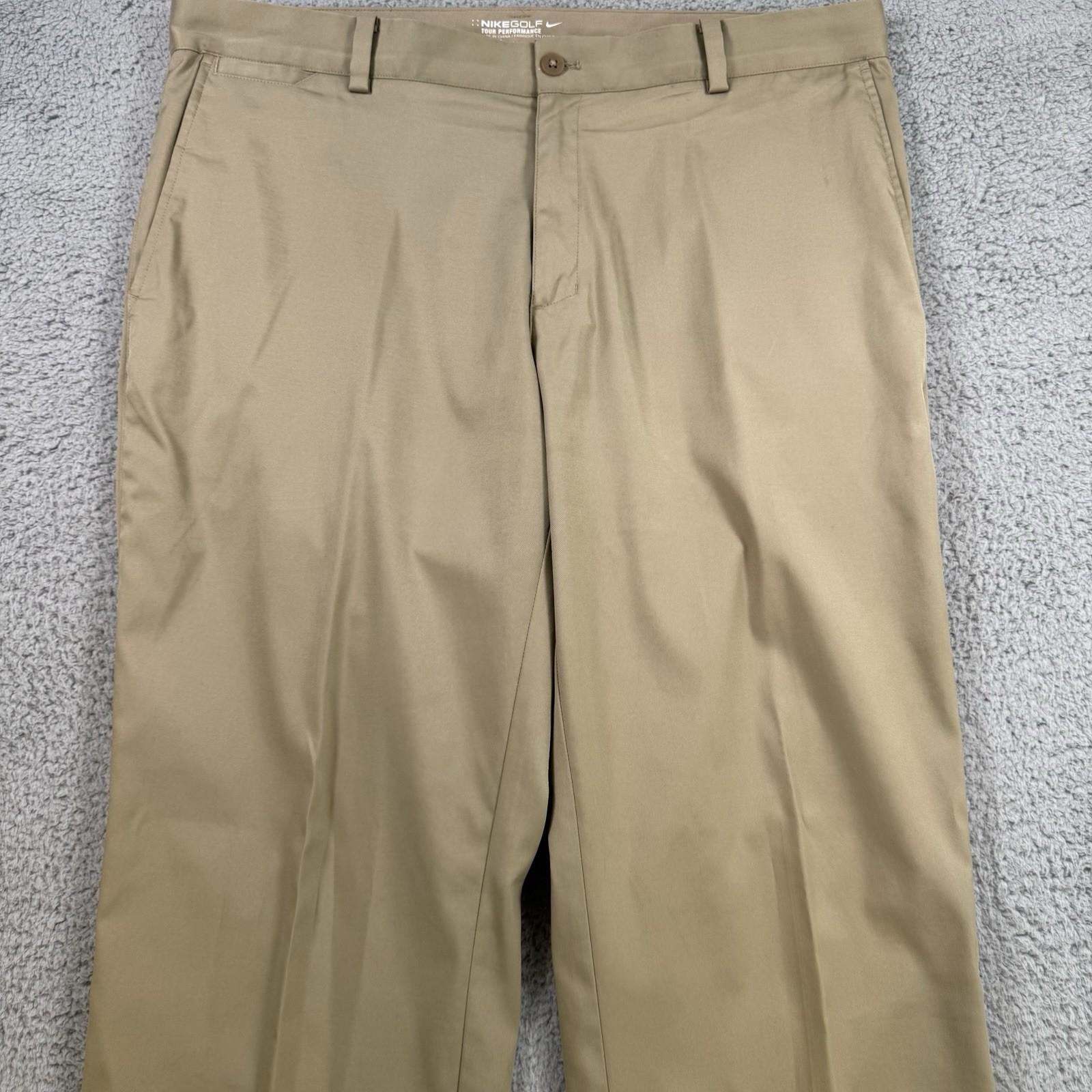 Nike Golf Pants Mens 36x32 Beige Dri-Fit Tour Performance Flat Front Stretch thumbnail 2