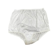 Vtg Movie Star Panties Wet Look White Cotton Mushroom Gusset Granny Panty Size 8