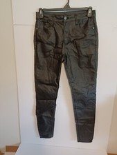Top Trends Basic Collection Women Pants Black Faux Leather Size 11 30x28.5