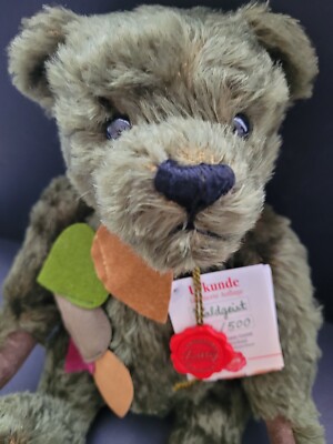 Hermann Teddy Bear Green Forest Spirit Waldgeist Leaf Collar Rare