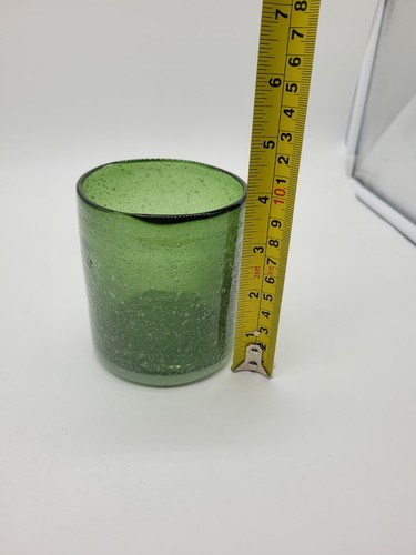2 Artland Iris Light Green Double Old Fashioned Glass High Ball Bubble Tumbler - Bild 4 von 4