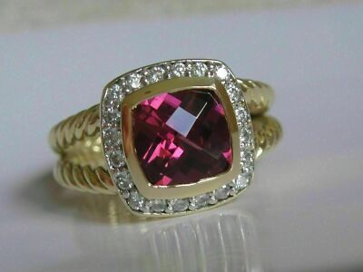 2.80Ct Cushion Created Red Ruby Women's Engagement Ring 14K Yellow Gold Plated