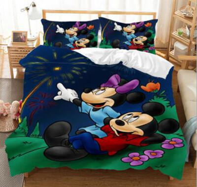 Mickey's Holiday Bedding Set Pillowcase Duvet Quilt Cover Queen King Full 