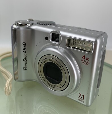 CANON POWERSHOT A550 7.1MP CAMERA WITH 1.0GB SD CARD SILVER