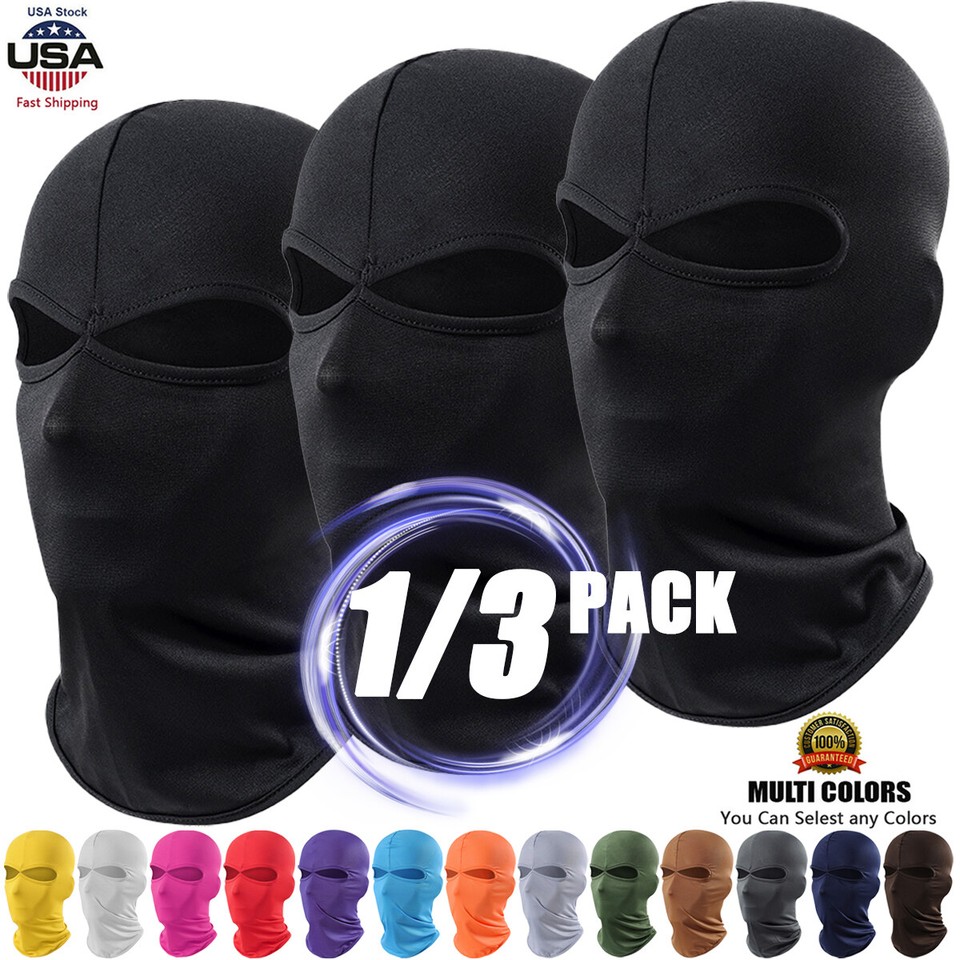 Balaclava 2 Holes Ski Face Mask UV Protection Windproof Sun Hood Tactical Masks