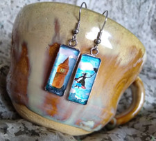 Mary Poppins Big Ben Glass Earrings Whimsical Broadway Inspired Gift Jewelry