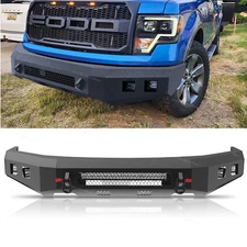 Front Bumper Fit For 2009-2014 Ford F-150 with 5 LED Lights 2 D-rings