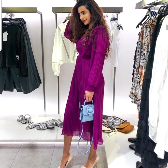 knee length dresses for ladies ZARA. Midi dress with button detail. TM – Hibuy market main image 1