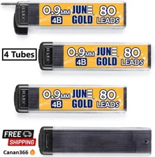 320 Pieces, 0.9 mm 4B Lead Refills, 80 Pieces Per Dispenser, Bold Thickness, Bre