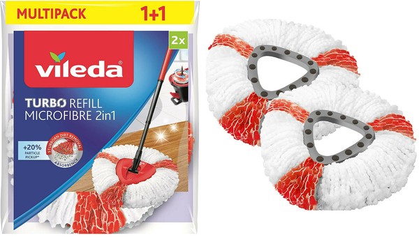2Er Pack Ersatzkopf Vileda Turbo 2In1 Easywring Wischmopp Bodenwischer Ersatz-image