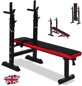adjustable folding weight bench barbell dip station flat