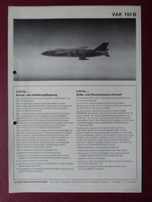 1967 DOCUMENT PUB VFW VAK 191B V/STOL STRIKE RECONNAISSANCE AIRCRAFT