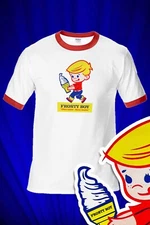 Frosty Boy Vintage Ice Cream Drive In 1970s RINGER tee Junk Food