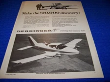 1969 DERRINGER AIRCRAFT "MAKE THE $20,000 DISCOVERY"..1-PAGE SALES AD (65KK)