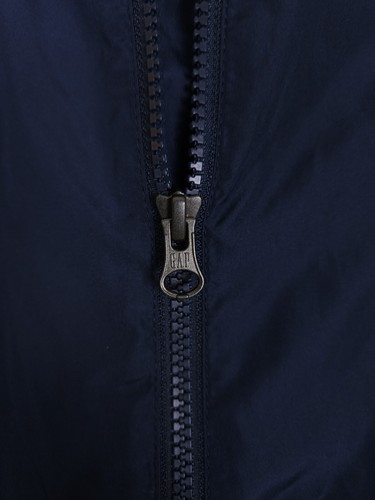 Gap Kids Navy Blue Rain Jacket Gray Jersey Lined Zip-Up - Youth XS (4-5) - Picture 4 of 9