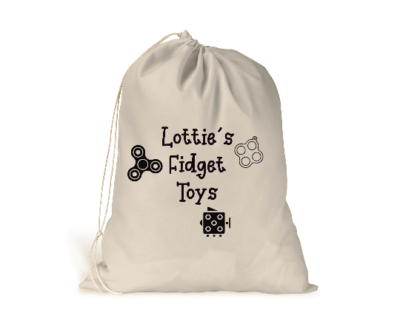 Personalised Drawstring fidget toy Girls storage Bag