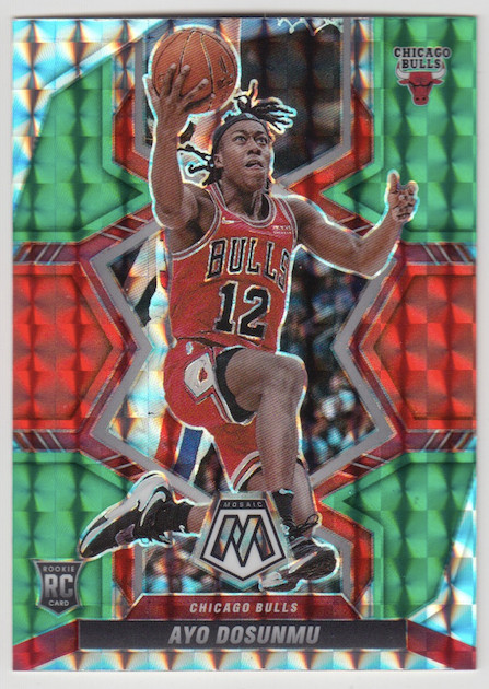 2021-22 Panini Mosaic Choice Ayo Dosunmu Red Green Prizm #233 Rookie RC SP