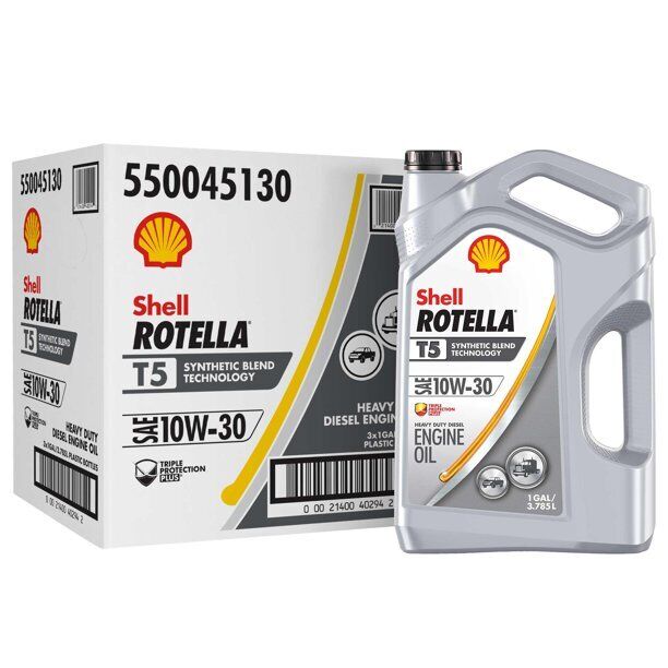 Shell Rotella T5 Synthetic Blend 10W-30 Diesel Engine Oil 3 Gallon 