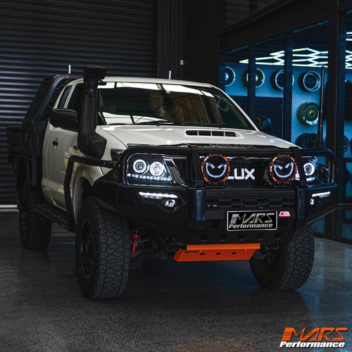 Black DRL LED CCFL Angel-Eyes Projector Head Lights for Toyota Hilux VIGO 11-15 - Picture 4 of 9